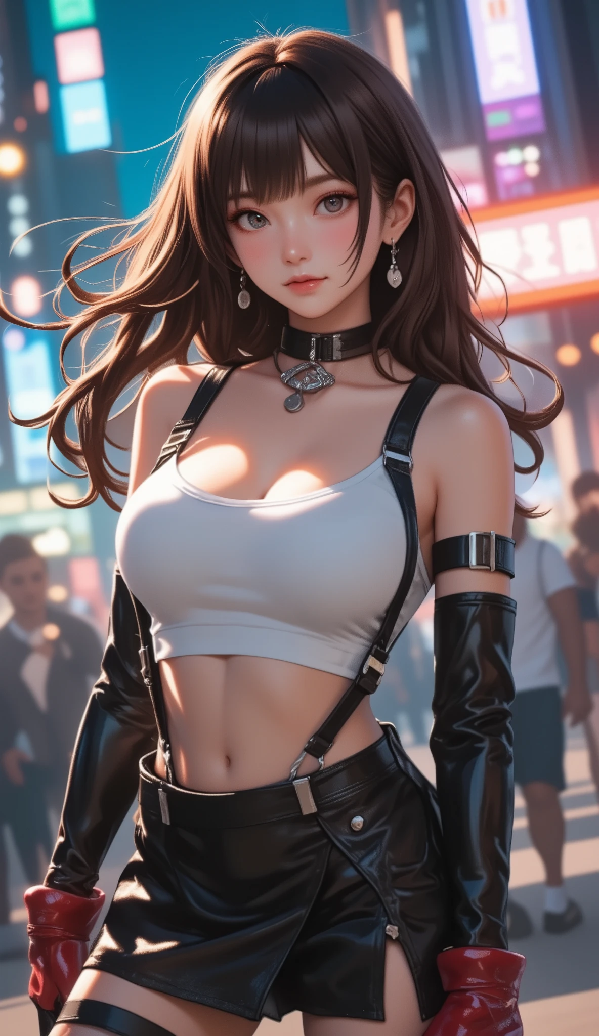 Beautiful cybernetic girl looking at camera underwear detailed muscles realistic masterpiece, camel toe perfect lighting perfect body perfect face realistic facial features breasts heavy, dangling breasts, cleavage, pussyprint, areolas protruding, hentai, sexy pornstar pose
