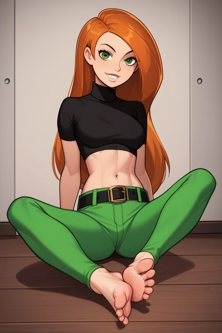 ((masterpiece)), ((best quality)), ultra detailed, detailed background, orange hair, extreme large breast, long hair, bedroom background, view from top, (wearing a sexy school uniform) , highest details, sexy, focus, Alluring, ((POV)), enjoying the moment, happy, sexy smile, green eyes, sitting on a sofa, legs open showing a white underware