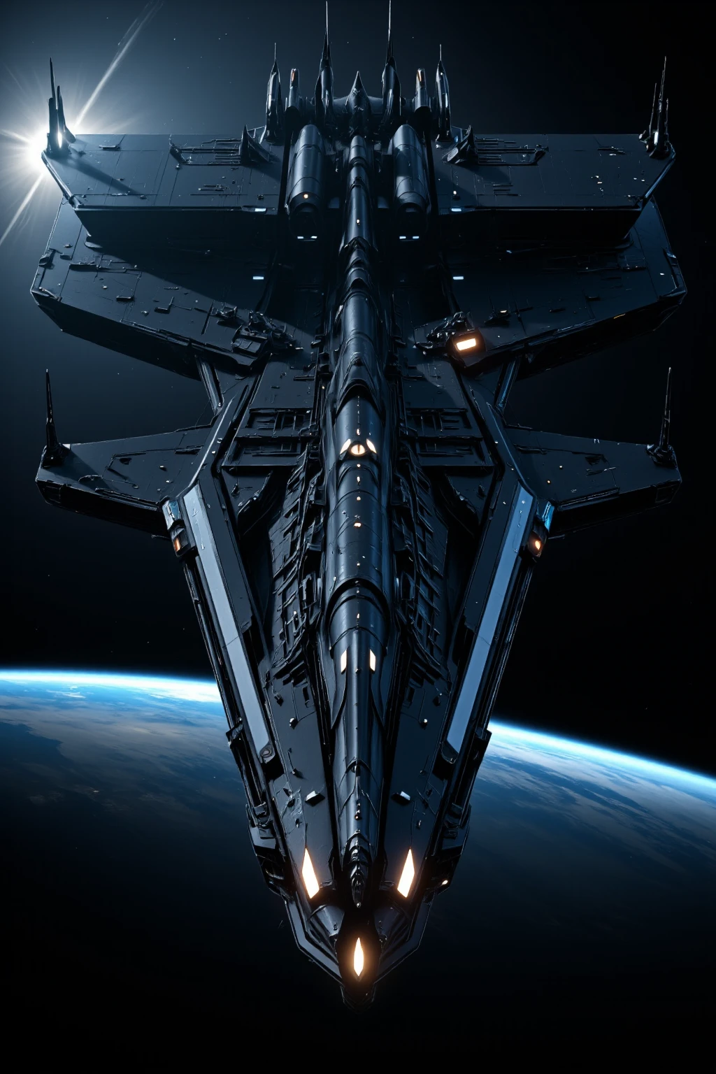 cinematic,
Soviet industrial design,
In the year 2300, a super-large Soviet space battleship entered satellite orbit,
The space battleship follows the design of the Soyuz rocket,