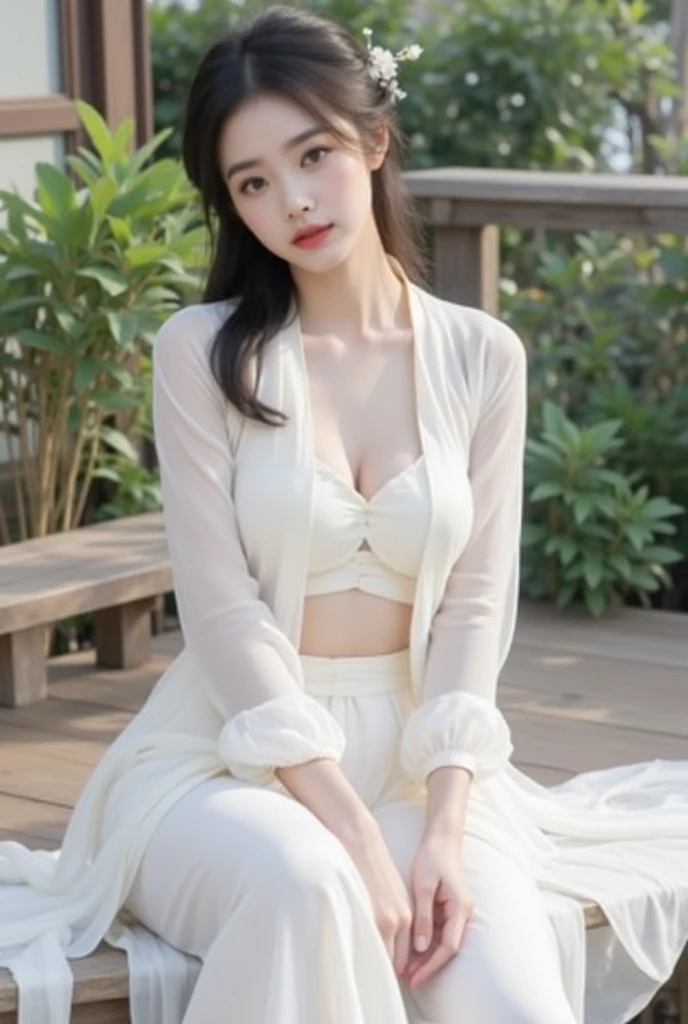naked、Arafe asian woman sitting on bench in white dress, gorgeous young korean woman, beautiful south korean woman, beautiful young korean woman, Jacket with plenty of cleavage, Hwang Se-ha, Choi Hong Hwa, Lee Ji Eun, Lee Ji Eun, Lovely lady, korean female fashion model, korean woman, very attractive and beautiful, cardigan