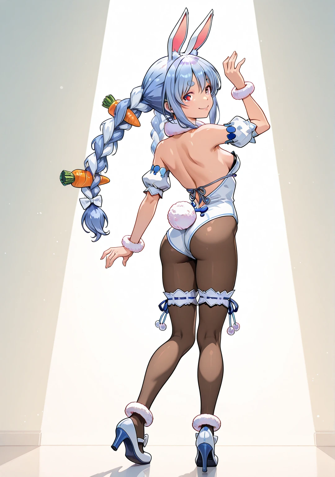 super fine illustrations,1 boy,A little boy 150 cm tall，blue  hair,Green eyes,White skin,Heart to eye,Ponytail hairstyle，perspired,Shirtless,Lewd expression,Sexy,Gay,pleasant sensation,vehement,Femininity，（Wear only briefs），There is a milky white liquid on the body，There are pronounced male genitalia，Homosexuality，The erection，Be red in the face，big breasts exposed cleavage，Drooling over male genital details，drenched all over the body，Precise legs，（Conspicuous male genitalia），Animate,Full body like，