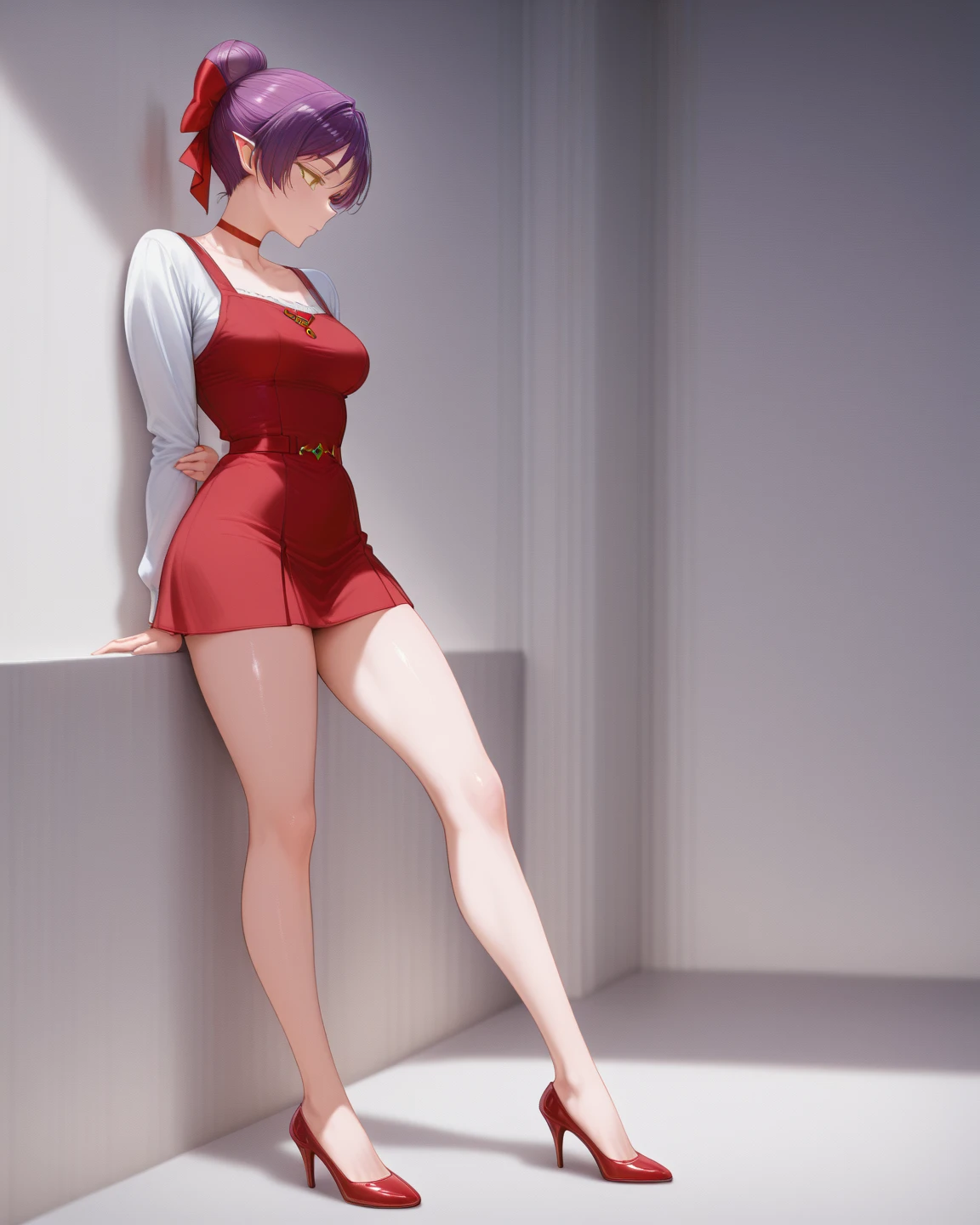 score_9, score_8_up, score_7_up, score_6_up, score_5_up, source_anime, solo, 1girl, tomboy, dress, annie leonhart, attack on titan, lole, young, ((aged down)), black hair, black hair, ?????, septum ring, huge tits, shorts, huge lips, big ass, ((?????)), ikuchan