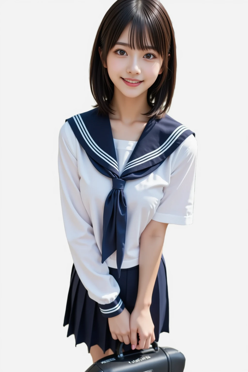 Highest quality、masterpiece、Group photo、((Layered Haircut)),（8k，Highest quality），Full Body Shot，Shot from medium distances，School classルーム，student，class，class，Open-collar shirt、Wear a JK skirt，Full body photo、 Adorable， smile， length, Brown Hair， 32K, masterpiece， Best image quality，Ultra-high resolution，Perfect hands，Black choker、blue eyes、bangs、Very lush and long eyelashes、uniform、 School、Summer clothes、((Big Breasts))