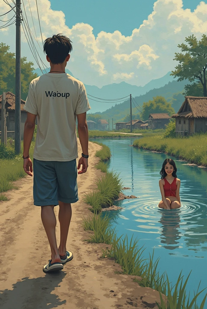 there are two people standing next to each other near the water, cai xukun, lovely couple, with sunset, jinyoung shin, huang yuxing and aya takano, yanjun chengt, jaeyeon nam, couple, bae suzy, they are siblings, leaked image, ruan jia and fenghua zhong, exclusive, with her long