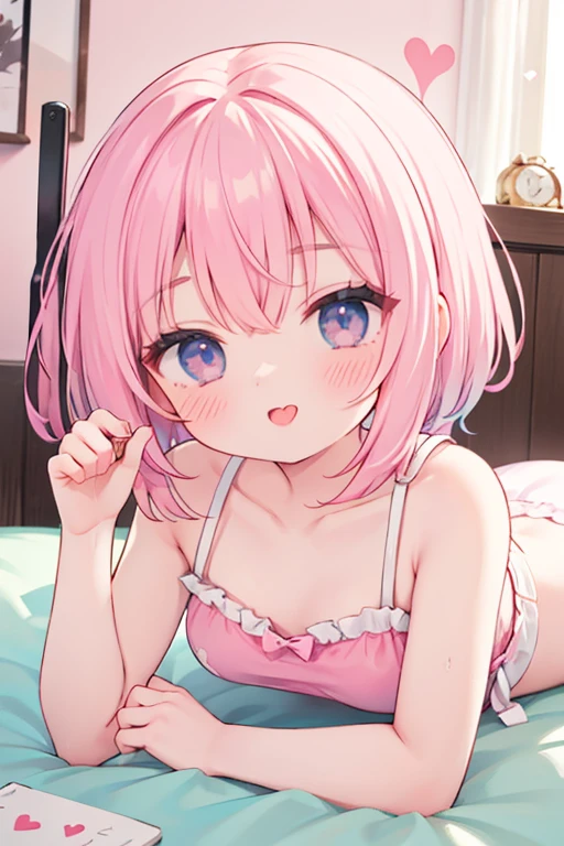 ,Very detailed illustrations、Bright colors,anime,masterpiece, 8k,最high quality, high quality:1.4, Perfect Anatomy, Very detailed,masterpiece background,, v8K wallpaper,Perfect design,Award-winning art、(,minigirl,mini body,kawaii:1.2),cute face,Candy Hair Ornament、Hair in the shape of a ring,large breast grab,,Touching beautiful breasts,Bobcut、cat tail,cat ear,Detailed child Himemori Luna naked,Detailed cute baby face、Cute eyes、In crystal clear water、In the beautiful sea,Cheerful child smile、one closed eye,Oblique view、Gaze Down、looking down,spoken heart、(,Kindergarteners,little child:1.9),(masturbation,bikini top,beautiful frilled skirt,skinny:1.3)