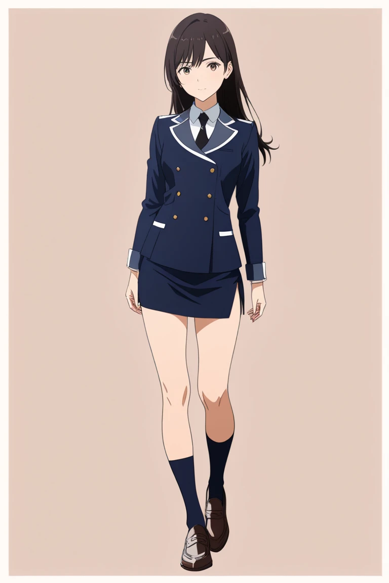 ((masterpiece)),((best quality)),ultra-detailed,illustration,police,uniform,police uniform,1girl,necktie,policewoman,hat,solo,long hair,black hair,police hat,smile,blue eyes,sky,looking at viewer,day,cloud,tree,shirt,outdoors,brown hair,white shirt,upper body,blue sky,anime coloring,jacket,black necktie,closed mouth,blue necktie,collared shirt,black eyes,Beautiful body,Beautiful Nose,Beautiful character design,perfect eyes,perfect face,alluring,wallpaper,perfect lighting,Colorful,ultra highres,4K,photography,
8K,HDR,highres,(Beautiful, medium breasts:1.2),(beautiful face:1.2),(narrow waist),(full body:1.5),shiny skin,anime screencap,from below,<lora:Miyamoto Yumi1:0.7>,mature female,