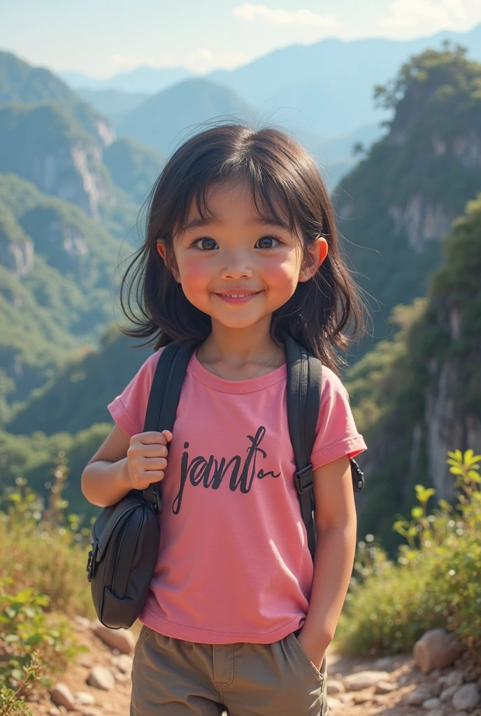 A young girl stood in the woods,Cross your hands at the waist, , in front of a forest background, Young Asian girl, in pink forest, photo of Girl, Avatar image, jinyiwei, at a forest, jia, young girl, xision wu, Li Zixin, Asian girl, xintong chen, zhelong xu