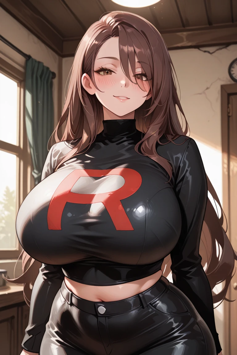 magazine cover, redhead, pigtails, big breasts, sexy pose, sexy dress, glasses, gamer room