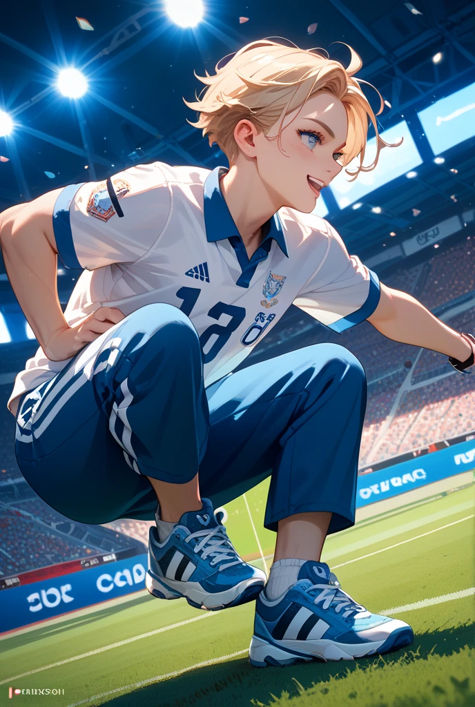 1boy, adult, handsome, perfect face, detailed eyes and face, clean shaved, sixpack realistic, white eyebrow hair, white eyelashes, dynamic lighting, unreal engine 5, hd picture, satoru gojo, white hair, short hair ,hair between eyes ,blue eyes, white skin,