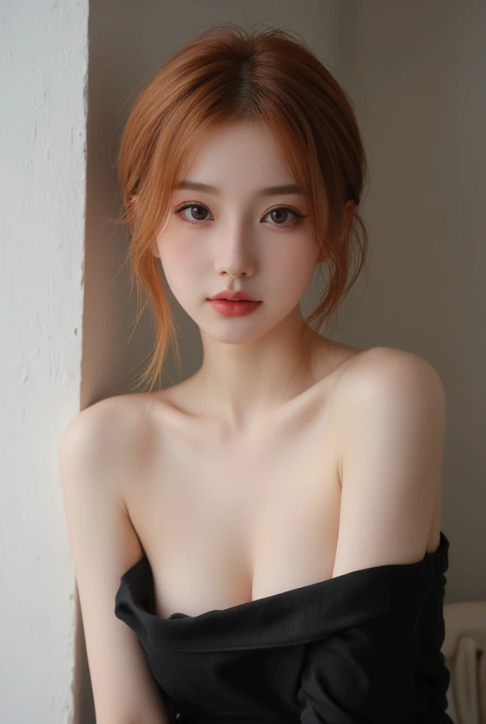 ((Best quality, 8k, Masterpiece :1.3)), upper body, Sharp fokus :1.2, Beautiful woman with perfect, Detailed eyes, Double eyelids, Interior view, ferpect lighting, Glowing skin,