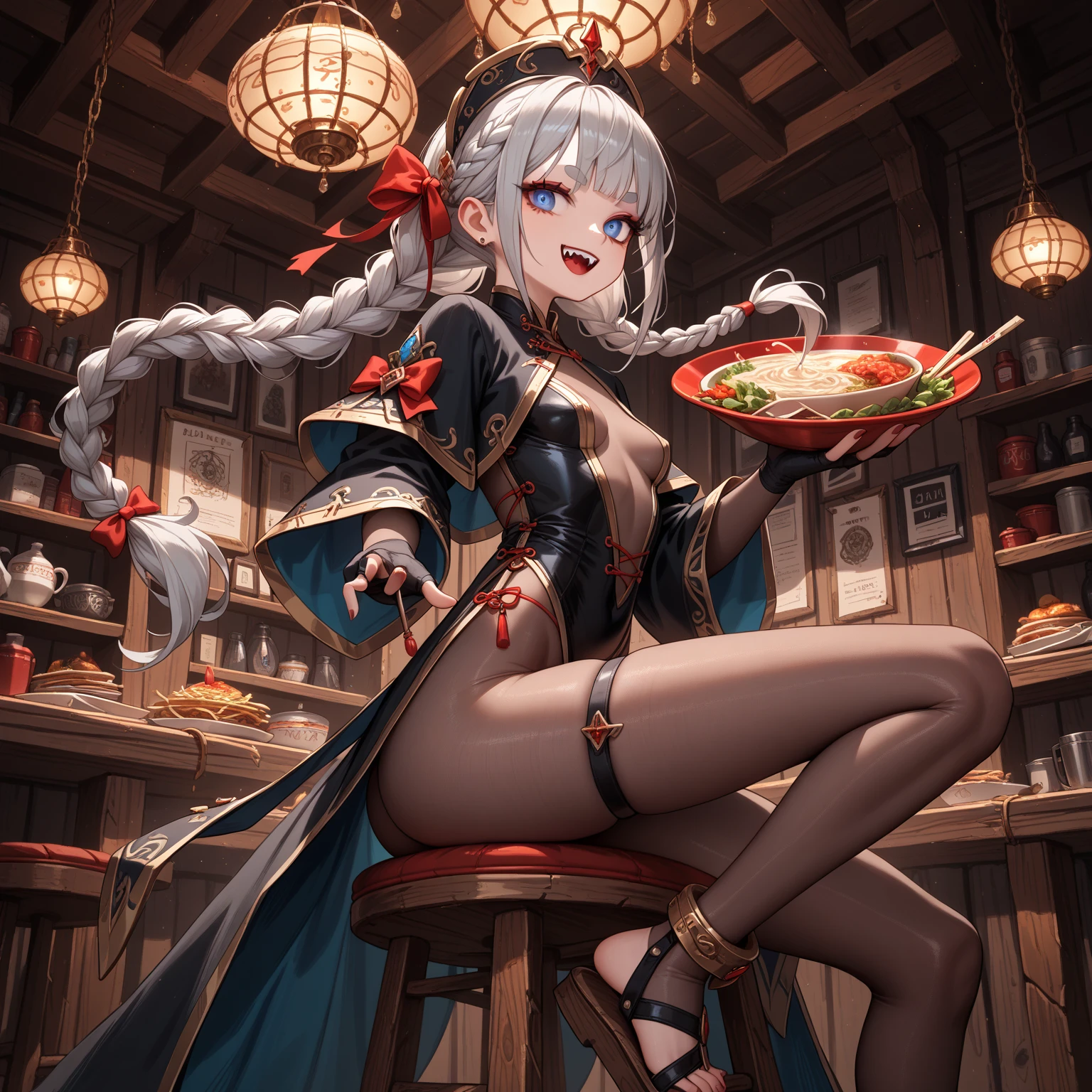 Shenhe naked eat ramen