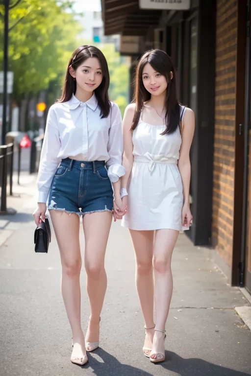 ((No clothes))、Completely naked、A girl walking under the cherry blossoms in an old Japanese street,Thick pubic hair,Small nipples、Slender body、Being thin、Long, slender legs、Leather shoes,socks,school bag,,Young Face、bangs,A small smile,Thighs,knees,Low ponytail with barrette,From below,Front light