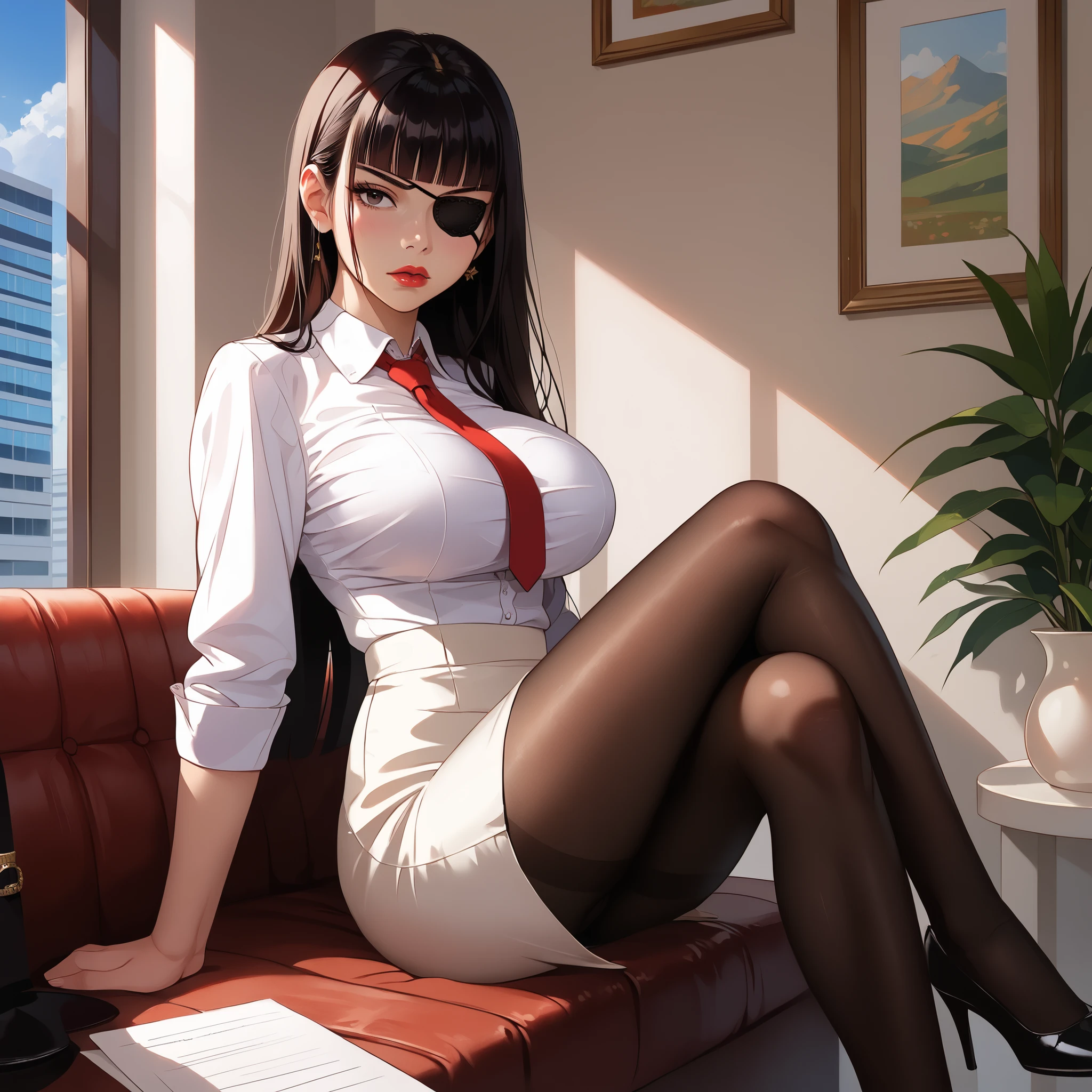full body of a girl sitting on a couch, perfect body