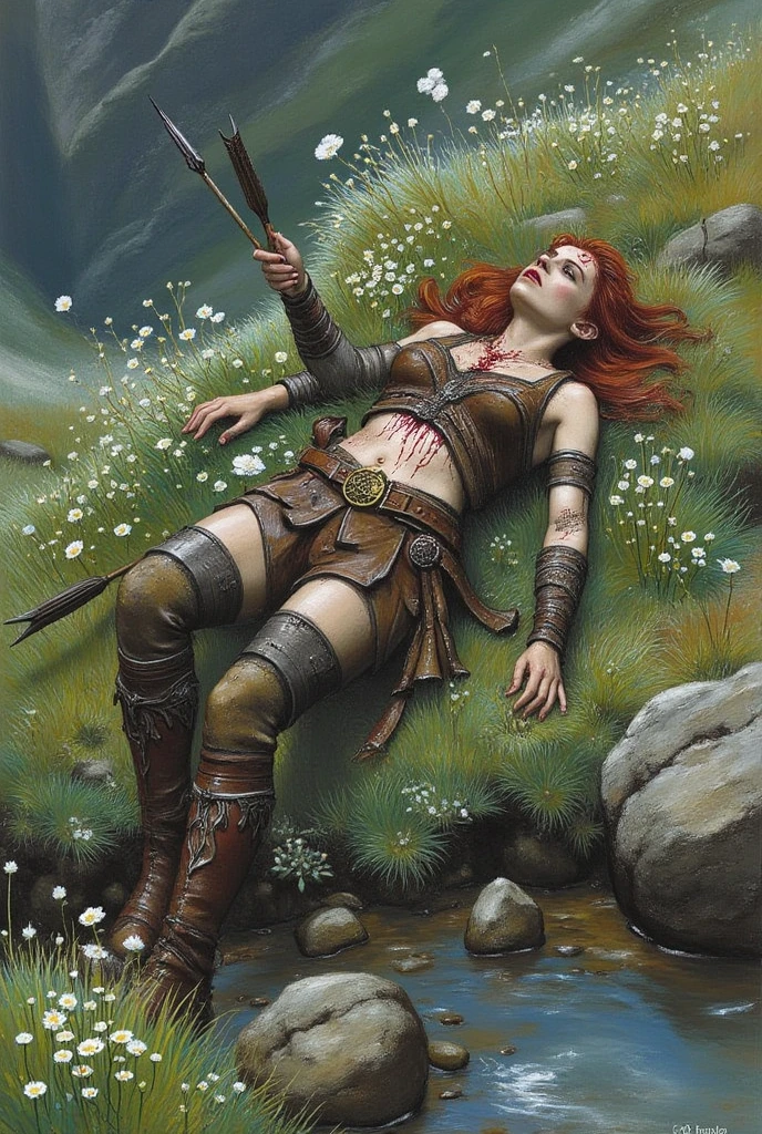 (photo Realistic:1.4), (hyper Realistic:1.4), (Realistic:1.3), best quality,Wounded,corpse,breastplate,pussy,killed female knight,12 years old,slender,in the forest,from above,Detailed skin texture,feet,Dirty Skin,Spread your legs,Fall down,looking up,pussy,half naked,Falling on one's back,Small breasts,