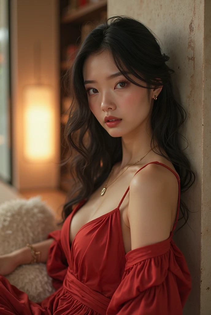 a chinese and beautiful women，Surrounded by 8 handsome guys，16K emotional resolution