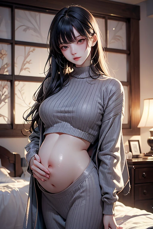 potrait of pregnant women, 23 years old, beautiful face, long hair, wearing hijab and knit dress, very horny, riding vibrator, playing nipple until wet in the floor, climax, wet vagina, absurdres, RAW photo, extremely delicate and beautiful, masterpiece, Best Quality, ultra high resolution, 32k, hyperrealistic, ultra-detailed, perfect anatomy, perfect figure, super Detailed skin, Very detailed CG 8k wallpaper, pregnant, narrow waist, very small head, very small face, delicate facial features, earring, thin legs, (perfect breasts:1.3)