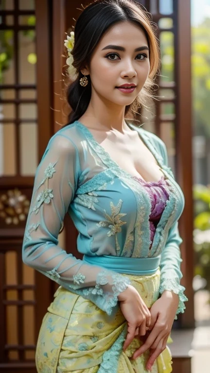 huge breasts：1.1,Fashion model 16 years old, [[[[boobgasm]]]], [[[[coll]]]], [[[[bshoulders]]]], perfect  eyes, Perfect iris，Perfect skin，Long face，Soft front light，HDlmgirl,White period costume，Green leaves and flowers in the background，（pastel colour：1.2）