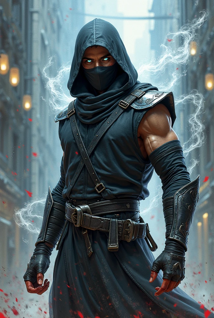 Create a dwarf ninja assassin who has lightning powers.