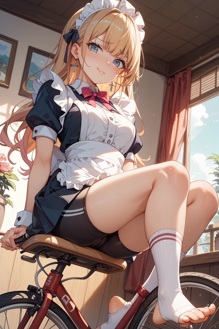 (masterpiece), 4K,beautiful girl,More than one person,Sailor suit,,Small breasts,Small Ass,Curly Twin Tails,Light bulb lighting,Realistic, skinny, Big smile,((,Wear bloomers under your skirt)),Sitting,((Pleated skirt)),Angle from below,Tea time with friends