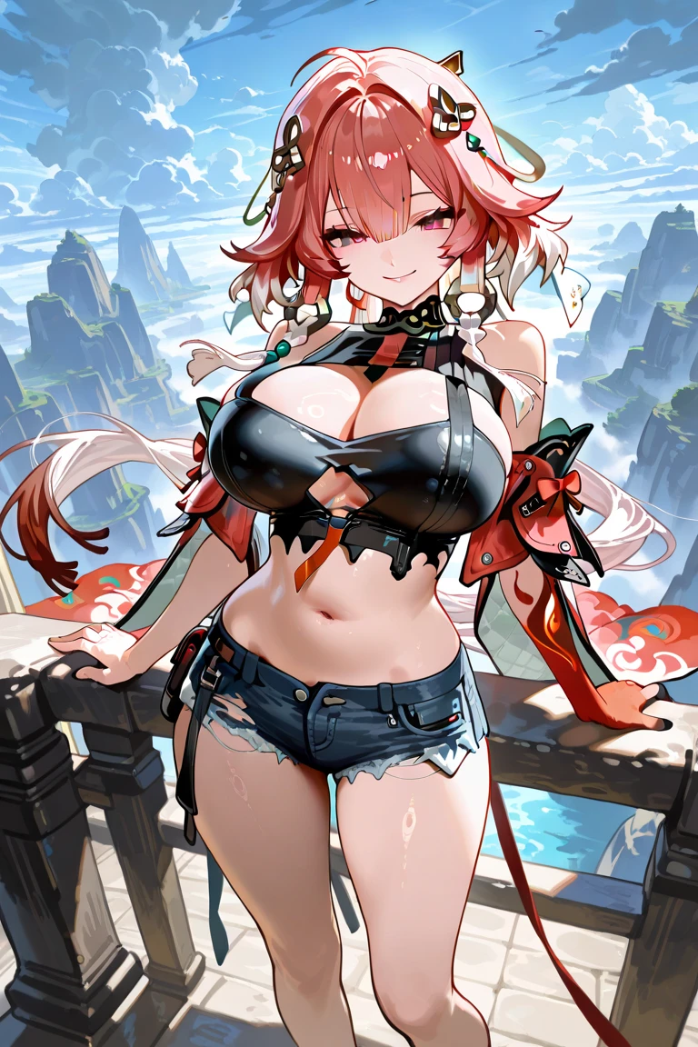 Giantess appears from underwater in front of a giant cruise ship, the cruise ship looks very small in front of her because it is giant, she is naked, she has red hair and white skin, she has small breasts but very sexy legs and her body is very curvy. Goddess, Attack, giant, cruise ship, naked, sexy, hot, ocean, in middle of the ocean, without buildings, High quality, Red hair, hottest, tall girl, sexy legs, monster girl, cruise ship, giant cruise, attacking, evil, mad