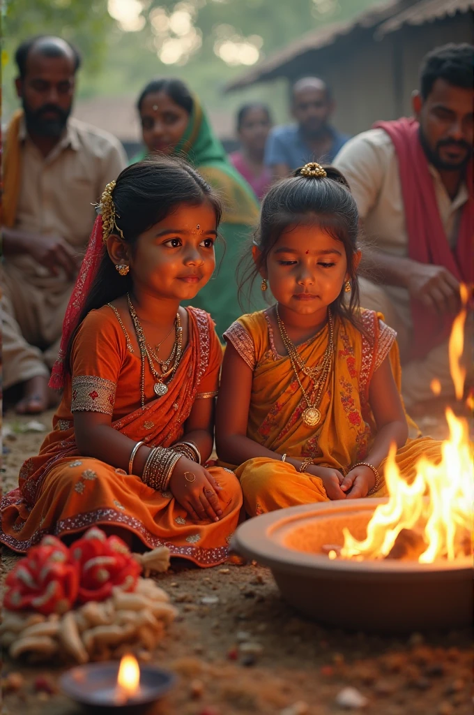 Small children in animation image with Indian look playing and learning science different groups and doing different activities 
