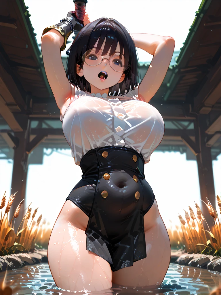BDSM, ((Dom & Submissive Girl)), Garden, Night, Fireflies, Dark, Romantic, ((Curvy Girl)), ((Chubby)), Black Hair, ((Submissive)), Tied, Excited, High Details, HD, High Resolution, Masterpiece, 4K