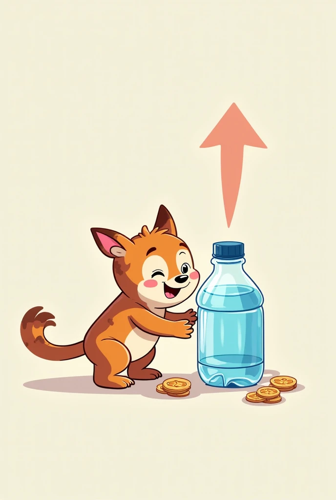Cartoon kicking a blue bucket