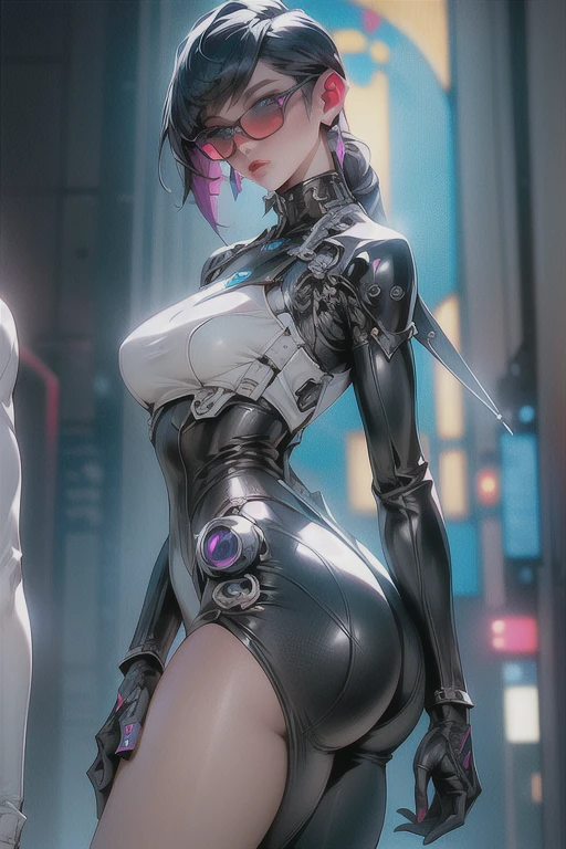gwen tennyson,lumine,y'shtola rhul, tracer,nier automata,atelier ryza,close up,mecha pilot,night club,tattoos,pink and silver plugsuit,white short sleeve top,steel lycra micro shorts,garter belt,uncovered belly,short hair,cute makeup,green eyes,dimensional golden hair,sexy smile,freckles,beautiful girl,large breasts,8k,ultra detailed, realistic,fantasy art,glowing pink cyborg armor,dj mixer,dj headphones,big speakers,dj uniform,ear piercings,saiyan girl,saiyan female,pink short sleeve pilot jacket,dancing,
