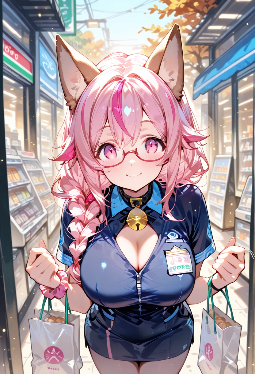 (Best Quality, masutepiece), depth of fields, Blurry background, cowboys_shot, thick thighs, Standing, Solo, 1girl in, long orange hair, (Ahoge:0.9), Glasses, Blunt bangs, Purple eyes, (full-face blush), ((Playboy Bunny, pantyhose, Bunny ears, highleg, highleg leotard, Black Leotard, Leotard)), a bar counter, nightclubs, Night,bbw、thick thight、big butts、Ultramammy