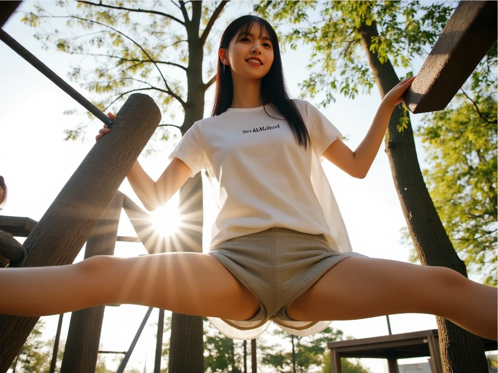 A woman Wearing sportswear nike tank tops and shoes, entangled in leafy vines on a Hillside cliff, rock, covered in moss, entangled in roots of vines, roots of leaves covered, beautiful woman, big breasts, legs open showing pussy, big root fucking her pussy, wet pussy, wet roots, mossy tree roots piercing her pussy, sensual body, big breasts, short wavy hair, beautiful Asian woman, jav idol actress, tied up with tree roots, misty Hillside cliff background, very realistic, very realistic,