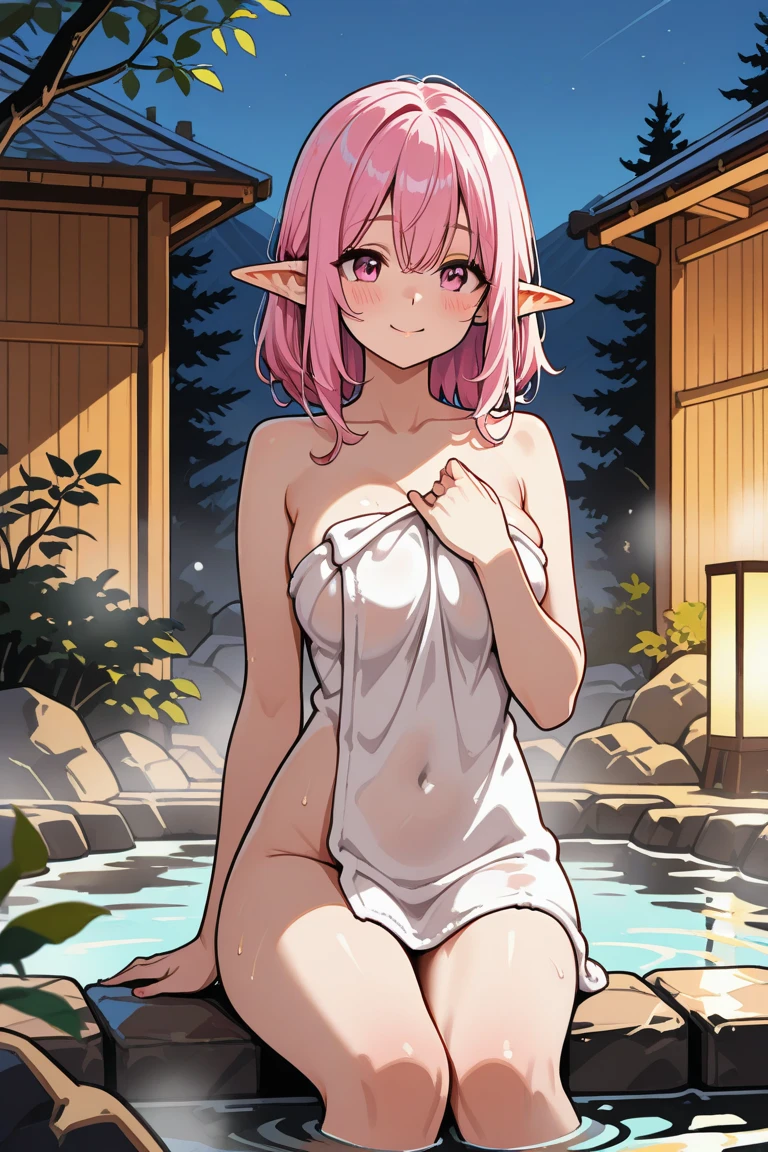 highest quality,masterpiece,((2 girls:1.5)),((smile:1.3)),(blush:1.3),((fun!!)),((Small breasts:1.5)),(night:1.5),Blonde,((naked:1.5)),Kamimei,look at me,((hot spring)), Taking a break from watching the audience,Cowboy Shot,Light blue eyes,long hair,Glowing Eyes