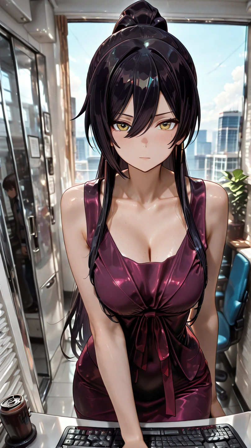 Connect UHD and 8K, hight resolution,Very detailed CG, High quality shadows, Detail Beautiful delicate face, Detail Beautiful delicate eyes,BREAK(Very detailed 8k wallpaper),(Highly detailed CG 8K wallpaper),Makima (chain saw man),Sukasaha (Fate/grand order),Shimohira Reihua ,Hi-Res,Very delicate and beautiful CG illustration,top-quality,Realistic skin feeling,Realistic fabric,Realistic texture,beautiful thigh,big breasts thin waist,(((masutepiece))), (((Best Quality))),8K,32K,​masterpiece,beautiful alluring anime woman,ultra-definition,ultra-detailliert,hight resolution,a hyperrealistic schoolgirl,masuter piece, Best Quality, High quality, High Definition, high quality texture, high quality shadow, high detailing,finely detail,1girl in,High school students,Solo,Soio,Only one person,Alone,One Person,tall,AS-Adult,Mature atmosphere,Leg length,neat and long legs,8 Head Body,stature:171cm,Mature girls,Reddish-purple hair,Reddish-purple hair,Purple hair,cassis colored hair,silky and smooth hair,Colorful hair,Straight hair,Smile,Smiling happily,lively expression,Cute smile,Cool Beauty,Beautuful Women,Neat face, Beautiful realism,Seductive look,Bewitching look,serene expressions,beautiful hairl,She wears a necklace around her neck,Necklace,bead necklace,magatama accessories,A slight smil,Colorful eyes,green colored eyes,Jade-colored eyes,beautidful eyes,Bright eye,Delicat eyes,Eyes Like Gems,Jade Eyes,Hanging eyes,(Green eyes:1.5),Seductive face,,Sleeveless,turtle neck,Sweaters,JINS,Blue Denim Pants,Women's Bags,Shoulder back,during daytime,Urban area,Walking,holiday,takeout,Bustling street,lo fashion,blue-sky,Building Street,Model photo,lunch,out,takeout,Watching the viewer,Model photo,holiday,private,