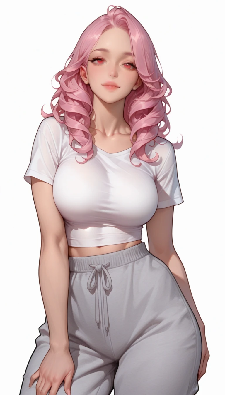 Izayoi Seishin artstyle, (score_9, score_8_up, score_7_up), (best quality, masterpiece),perfect anatomy,(aesthetic,very aesthetic),official style, (ultra-high resolution), Masterpiece, raw, beautiful art, professional artist, 8k, art style by sciamano240, very detailed face, very detailed hair, perfectly drawn body, beautiful face, 1girl,super huge breasts, pink hair,golden eyes,staring coldly,long hair, body curves, crop top , nsfw, fullbody(best quality,4k,highres,masterpiece:1.2),ultra-detailed, dramatic lighting,vibrant colors,cinematic}
