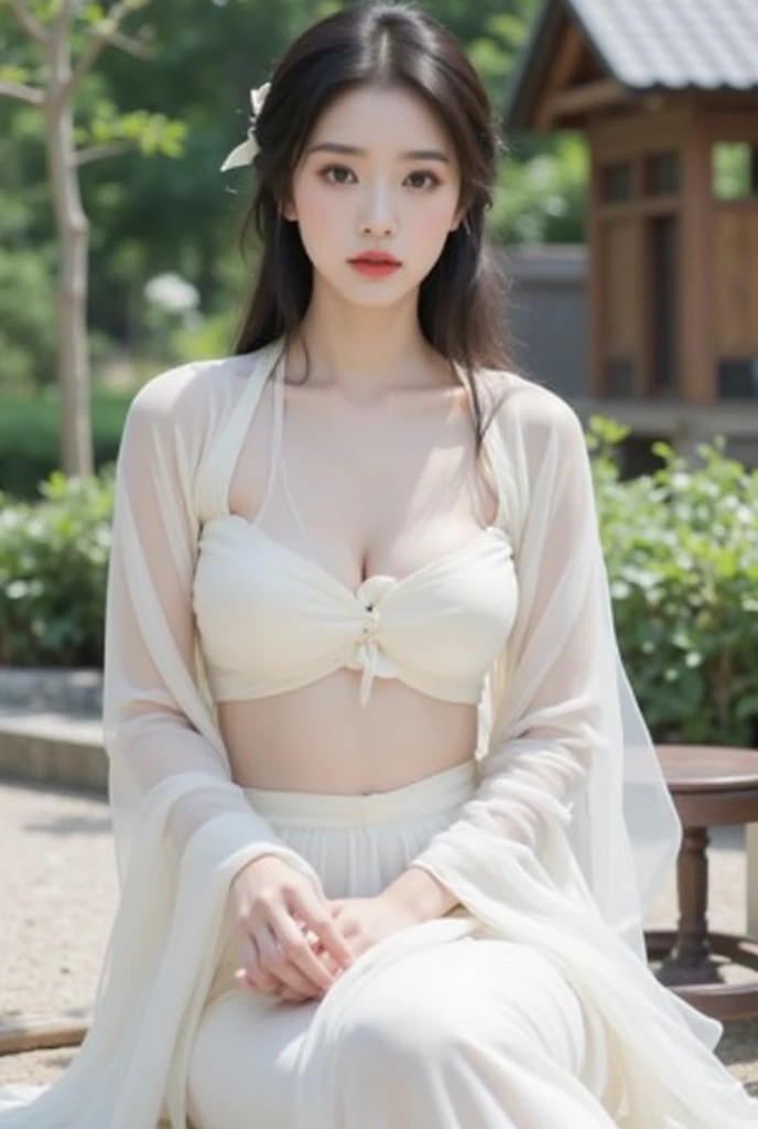 cute pretty girl, lovely và sexy;
Age from 18-20 years old;
ivory white skin, rosy and flawless, shiny;
red hair, smooth, shimmering under the sunlight, detail, shimmering under the bright sunlight, Wear a gold crown studded with jewels;
eyes are blue, mắt hình quả hạnh detail, sexy, youthful, trong trẻo, siêu detail, elegant, charming, trang điểm high solution, true, captivates viewers;
The girl's eyelids are very delicate, Perfect Beauty, Double eyelids;
Arched eyebrows, dear, high solution;
extremely beautiful face, pure, beautiful like a fairy, light makeup, lovely, Perfect balance, đẹp đến từng detail;
Beautiful nose, lovely, cao;
prominent cheekbones, sexy;
môi charming, Use light pink lipstick, son bóng lovely;
Bright smile, beautiful white teeth;
The girl's body is full of youth, Tighten clothes;
girl wearing necklace accessory, earring, bracelet, ngọc trai, diamond, gold and silver, gemstone, Emerald, Lapis lazuli, necklace, earrings, belt;
firm breasts and nipples, tight fitting bra, deep slits, raised knob;
mông nở nang, tight underwear;
cơ thể phụ nữ cực kỳ hoàn hảo;
mesh bra, metal thread, shiny, pearl-encrusted metal bikini;
shiny underwear, Multi-color random, dragon scale armor;
High fashion style, Modern 2024, luxurious;
Masterpiece of non-NSFW photo quality, 8K CG HD, high solution, Super nice graphics, professional, detail, colourful, ultrafine, advanced techniques, RAW true, High resolution, ((Face focus));
The light has complex color combinations, Use black gold rays;
sparkling sunlight, illuminate the girl's body, make hair shiny;
The background has beautiful flowers and leaves, thanh tao, pure;
Colorful film art, visual attraction;
((The girl stood in front of the ancient temple yard, Large bronze Buddha statue, Large, shiny gold bell));