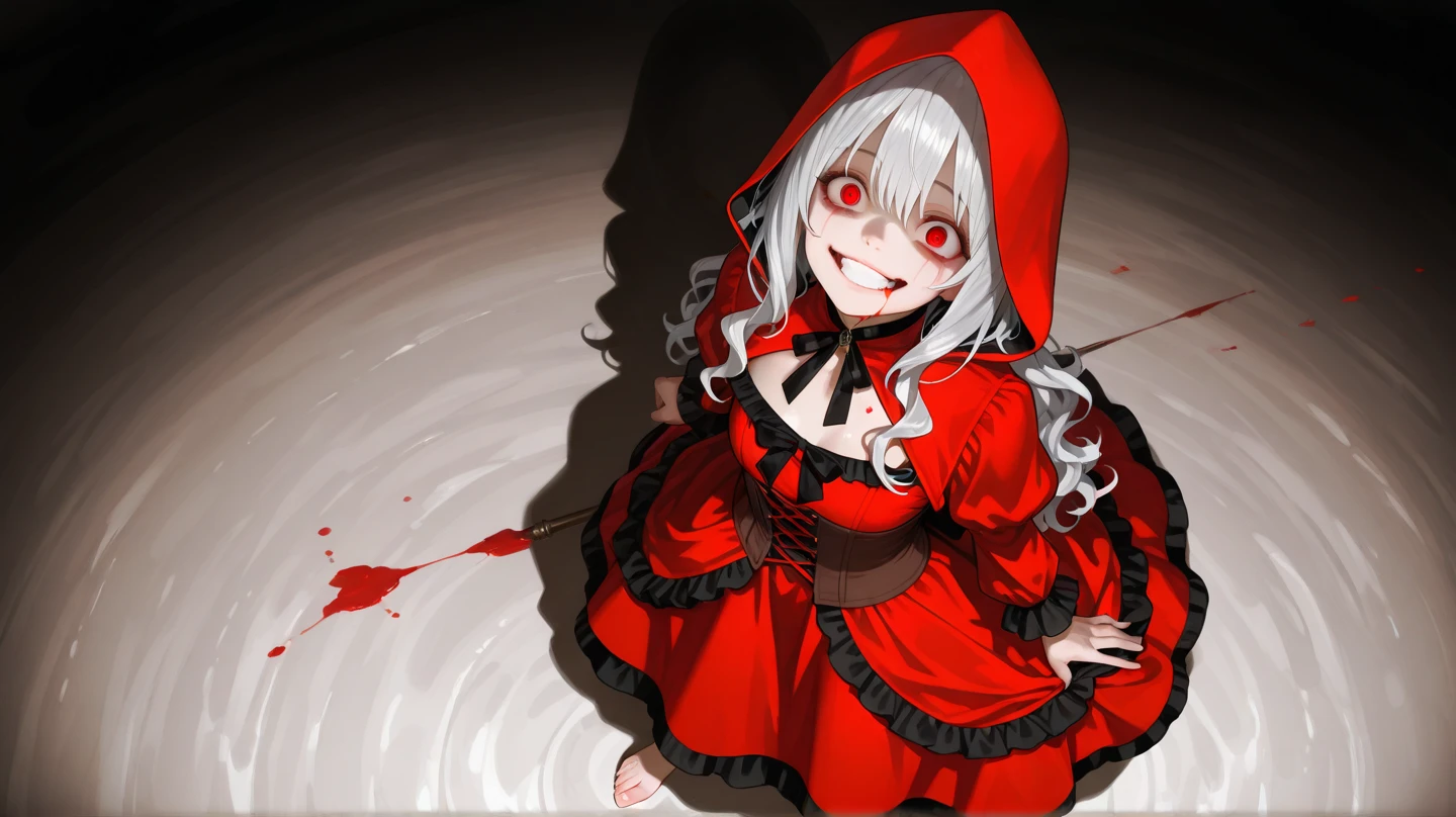 Evil Little red rding hood kild wolf horror nightmear