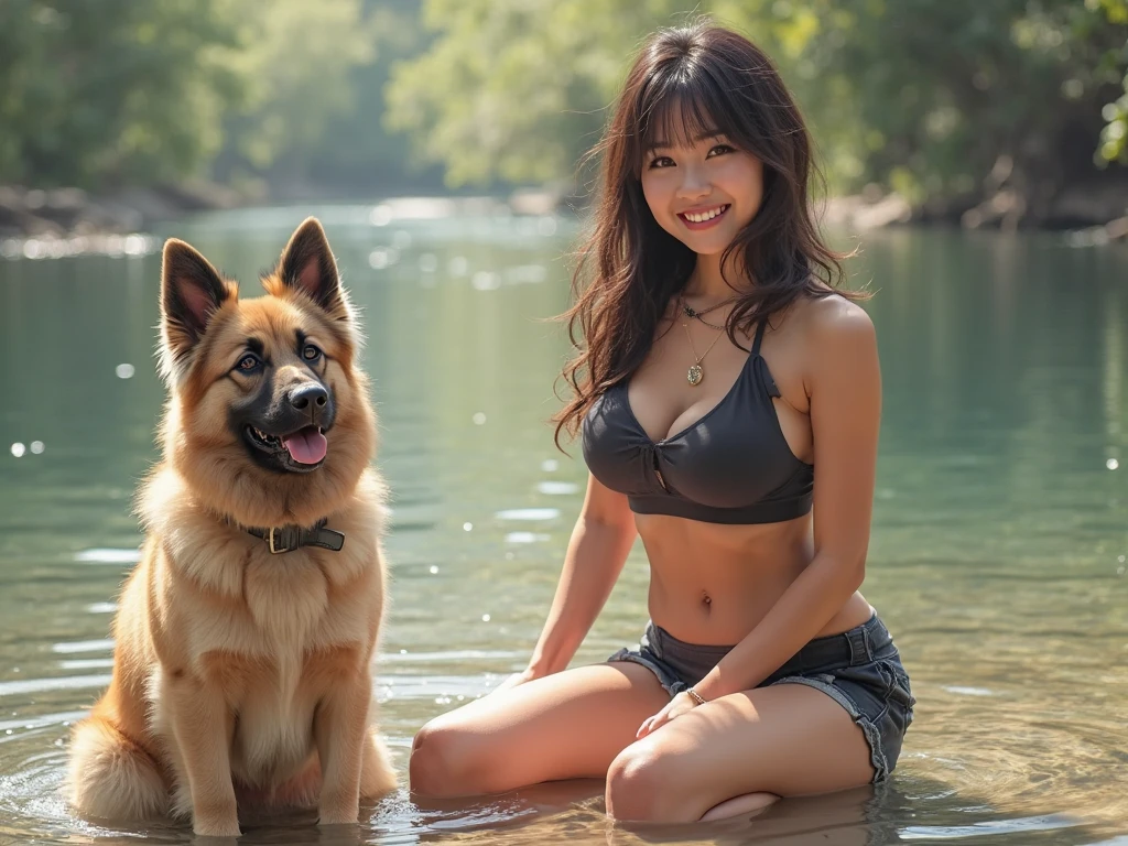 (8k、RAW Photos、Highest quality、masterpiece:1.3)、(Genuine、Realistic:1.5)、One girl、Japanese、Age 25、woman、Ocean、(Sandy Beach)、Natural light、Photon Mapping、Radio City、Brown and white fine mesh hair、Short Bob、Korean gravure idol face、Detailed face、Detailed muscles、double eyelid、(Huge breasts:1.8)、((Black mesh micro bikini swimsuit))、(Camel Toe)、Perfect body、Attractive body lines、(Wet body:1.1)、Glowing Skin、White skin、(stand)、(Standing so that your whole body is visible)、smile、Model pose、Make eye contact with the camera