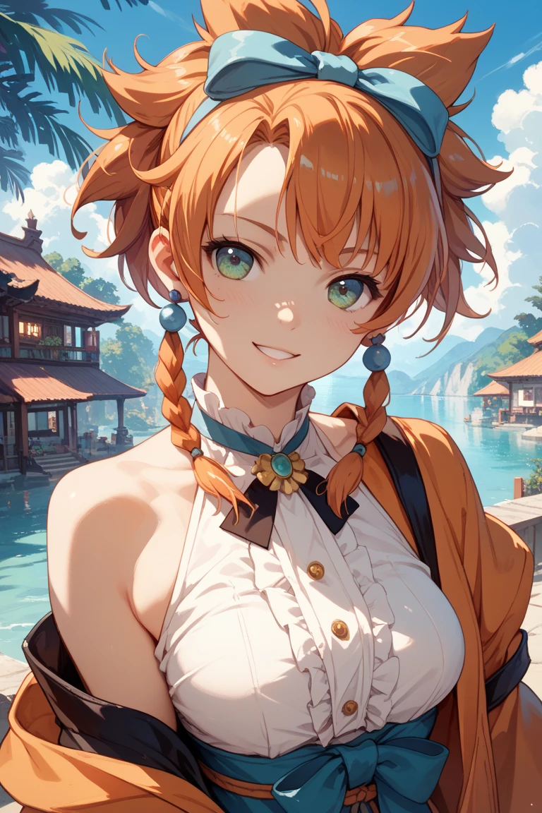Yaoyao Genshin Impact, Iwhole body, (NSTDA.:1.2), (10, beste-Qualit, master-piece: 1.4), ultra-high resolution, (lifelike, photorealistic portrait: 1.48), 20 age, Cute Girl, (Look neatly through the bikini:1.11), Famous Japanese actors, Beautiful breasts, Blue Eyes, Head tilt, cowboy shot, from the side, looking at the audience, expressionless, Beautiful lake, Zeiss 150mm F/ 2.8 Hasselblad, Whole body, foot, Ultra-Wide Angle