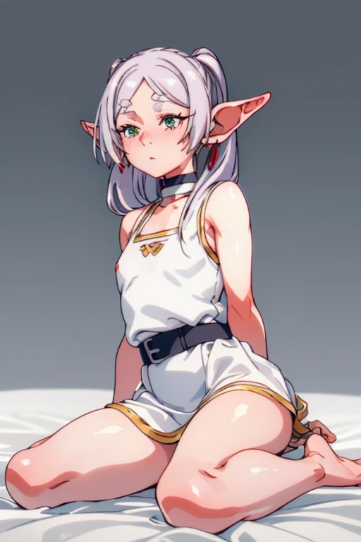 nsfw, masterpiece, ultra high quality, high defition, high detail, 4K, 8K, 1girl, elf, (nude:1.2), (pee, peeing, peeing self:1.2), bare crotch, bare stomach, bare boobs, medieval country scape, (in front of medieval old farm houses:1.3), random shape cobblestones ground, BREAK, pussy line, ((pussy visible)), pussy juice, pussy juice trail, pussy juice drips out, erect nipples, bare crotch, bare stomach, spread legs standing, wide stance, ((double peace sign)), BREAK, (dawn sky background, body illuminated by the dawn light, steam body:1.1), BREAK, grey hair, earrings, pointy ears, long hair, green eyes, twintails, parted bangs, thick eyebrows, BREAK, collared capelet, white capelet, gold lined capelet, BREAK, (eyes widen, smaller pupils:1.2), (nose blush:1.3), (face blush:1.1), (sweat drop:1.1), (wavy mouth:1.1), subtle smile, [closed mouth: clenching teeth:0.6], BREAK, outdoor, 18yo, gravel, wide sky, {very low altitude mountain view}, ((long shot)), full body, medieval, ultra high detailed back ground, bare stomach, bare foot, BREAK, {{hide in the corner}}, ((a figure in the distance)),