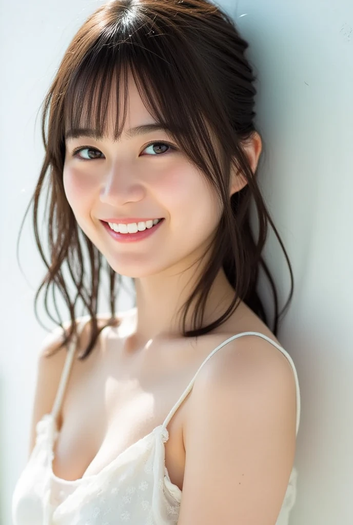 ((Highest quality, 8k,)), Browsing Caution, front, Heavy chest, charm, Accurate limbs, First Person View, (masterpiece:1.3), Realistic, photo-Realistic, RAW Photos, Beautifully detailed face, Pale skin, Detailed hair texture, Perfect body, Anatomically correct,Natural neck length, (Beautiful Hそしてs), (Fair skin:1.2), (Highest quality:1.4), finely,(Very beautiful facial details), (Big Breasts:1.0),フルnude、Fashion model posing、Whole Body Ezbian、nude、thin、Hip、thin脚、フルnude,Exposing the breasts、Portraiture,One Woman, (RAW Photos:1.2), Intensive、At the bed、Bright room、naked、Japanese、small、Areola、frontを向いて、Bright room、 (Photorealistic photography:1.4), (超Realisticな:1.4), (Realisticな:1.3), (softer lighting:1.05), (映画の照明Improvement of quality:0.9), topless、Underless、上半身naked、naked、, (Bright light:1.2), (Improvement of quality:1.4), (Highest qualityのリアルテクスチャスキン:1.4), Detailed eyes, finely描かれた顔, ( Joyful), (smile:1.1), (Enhances the beauty of skin texture.:1.1)、Stick your butt out、On all fours、Spread your legs、Spread your legs、Show me your crotch、