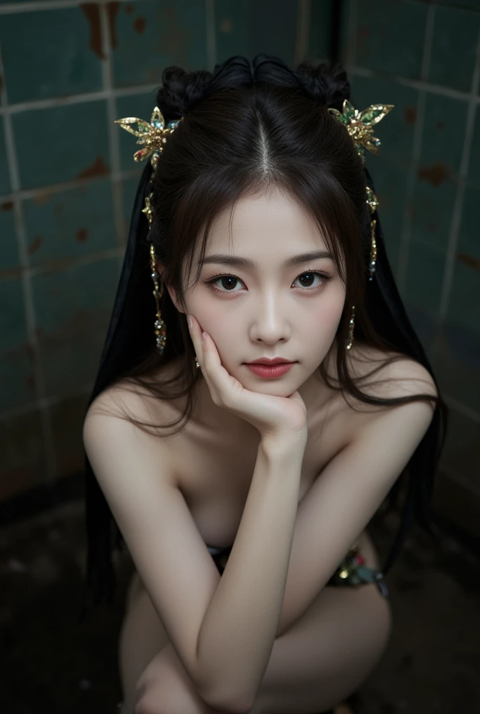 high-level image quality、ighly detailed、in 8K、Beautiful woman with eight faces and six arms、Heavenly daughter、Zazen、yoga pose、Seated Buddha、A meditative、Fantastical、The Spiritual World、Yin Yang、buddhism、Heavenly Emperor、I Ching、Sukuyo Sutra、Mandala Background、The background is a bagua map
