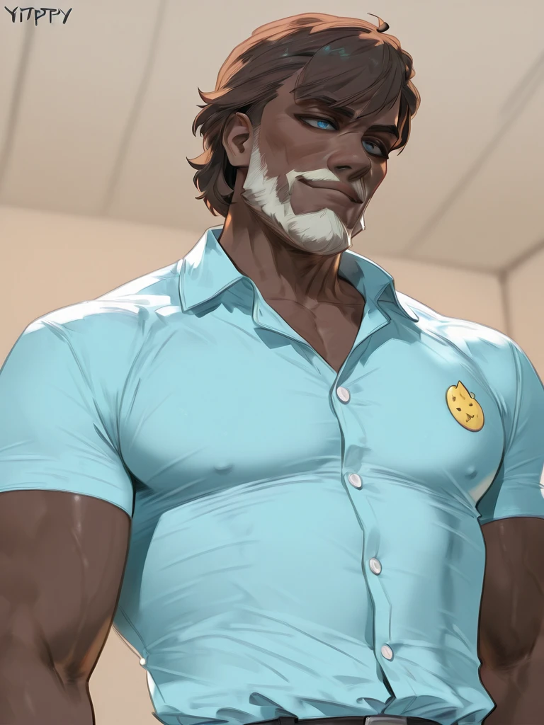((obra de arte,melhor qualidade)), absurdos, enevoado_Pokémon, top amarelo, suspenders, rabo de cavalo lateral, cabelo laranja, shorts jeans, Sozinho, sorridente, olhando para o espectador, tiro de vaqueiro, Film composition, contrapposto, praia tropical,