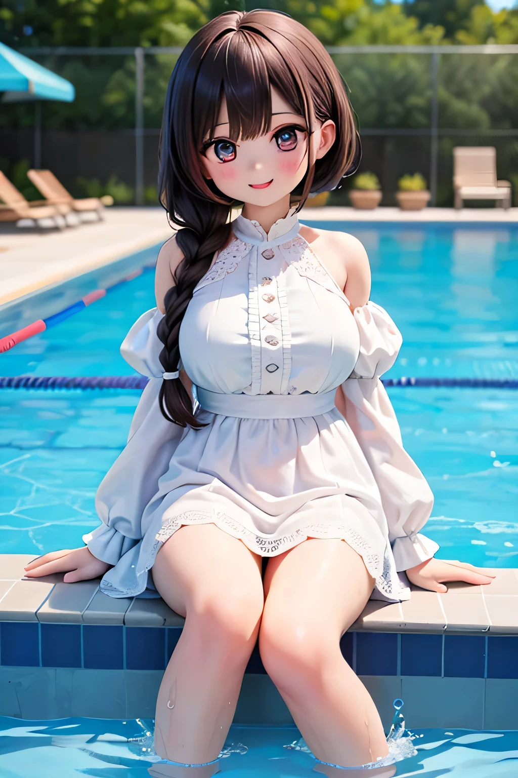 araffe asian woman in a white bikini sitting on a ledge, young sensual gravure idol, sophisticated gravure idol, young pretty gravure idol, realistic young gravure idol, young gravure idol, young skinny gravure idol, japanese model, mayuri shiina, Yoshitomo Nara, kotegawa yui