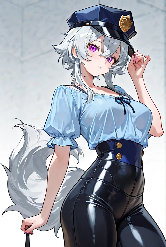great quality ++ Extremely detailed high resolutionolution, very aesthetic, expressive eyes, (((Perfect face))), (((face symmetrical))), ((good anatomy)), (((perfect hands))), (((8k))), UHD, hd wallpaper, (((detailed high cal, (((((1girl)))))), only, Masterpiece, The best quality, high resolution, Highly detailed, (illustration), Beautiful detailed eyes, ((((full body))), (((solo))), (((((Koyanskaya))))), (((smiling))), (((fusion))), (((agglutination))), (((Combination))), (((((White hair))))), (((blue eyes))), (((ponytail))), (((jewelry))), (((necklace))), (((earrings))), only, jaeces, earrings, long hair, parody, (((scar))), (((scar ocular))), (((hair ornament))), (((office background))), Side ponytail, scar en la cara, Upper part of the body, (((fox tail))), (((fox ears))), (((tiara))), (((jewelry))), (((earrings))), (((neckline trimming))),