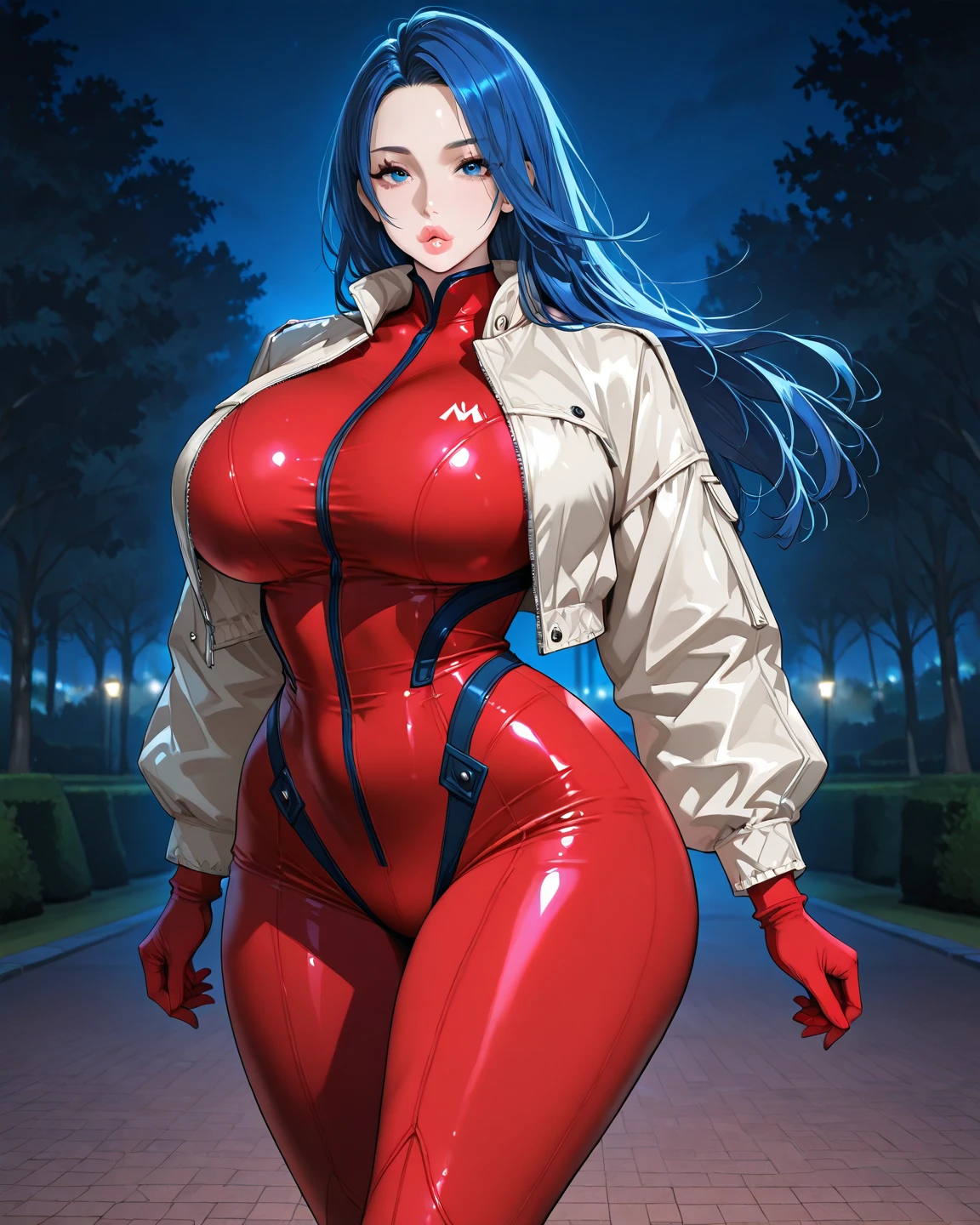 original,(masterpiece, illustration, extremely fine and beautiful, perfect detailed:1.1),ladybug,red spandex suit,dark blue hair,red eye mask,beautiful blue eyes,big breasts,(thick hips:1.2),perfect thick body,anatomically correct,highest quality,cute face,hyper detailed,beautiful picture,vibrant lighting,digital painting,professional art,big ass,perfect,lewd face,smile,from above,(detailed street background:1.2),