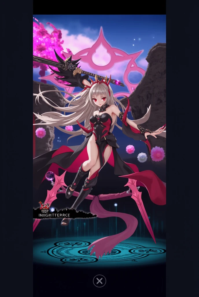 (((Masterpiece))), absurdres, illustation, ultra detailed, (1girl:1.3), golden ratio, panorama, full body, super dynamic image, super beautiful and vibrant colors, girl with a battle look, super beautiful girl with super beautiful white hair and super beautiful shiny violet eyes with beautiful patterns, perfect body, very delicate and sexy body, space between legs, wearing a super tight torn black body suit, and pink gloves and pink boots over the black body suit, sorrounded by beautiful rings of powers generated by her with her hair going up because of the wind generated by her powers and the ground getting destroyed with pieces of the same ground flying around, super detailed scenery