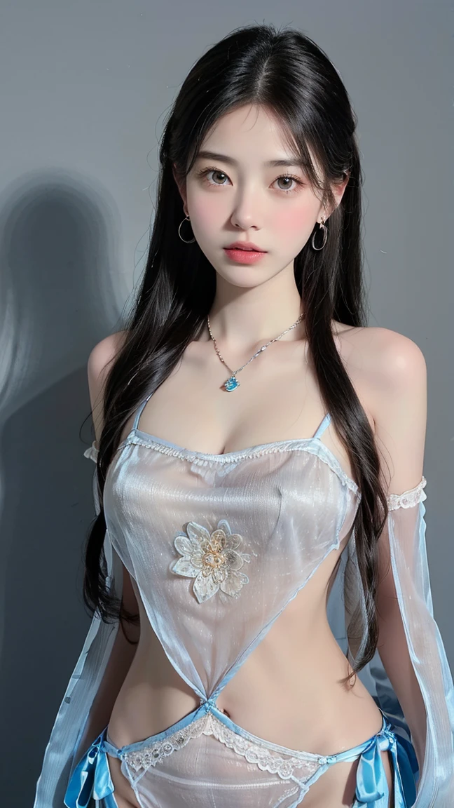 Super detailed, Delicate face, Realistic style, Stock Photography , rich and colorful, Surrealism, Realistic textures, Dramatic Lighting, Thin Film Distiller 800 (8K, original photo, Better quality, masterpiece: 1.2), Super detailed, (Extremely delicate skin: 1.2), 8K Ultra HD, SLR camera, Soft Light, high quality,Snow Queen,ice castle,Blue pupils,Apply red lipstick,Tattoo goddess,With tattoo pattern,Ultra-clear portrait,Wearing necklace jewelry,apply lipstick,Wear heavy makeup,The facial texture is very clear,Beautiful tattoos on the body,Deep blue eyes(Sapphire-like pupils),A crown of luxury,Diamond necklace,Lace Print,Beautiful goddess,Gorgeous and exquisite jewelry,Yan Lingji,breasts symmetrical