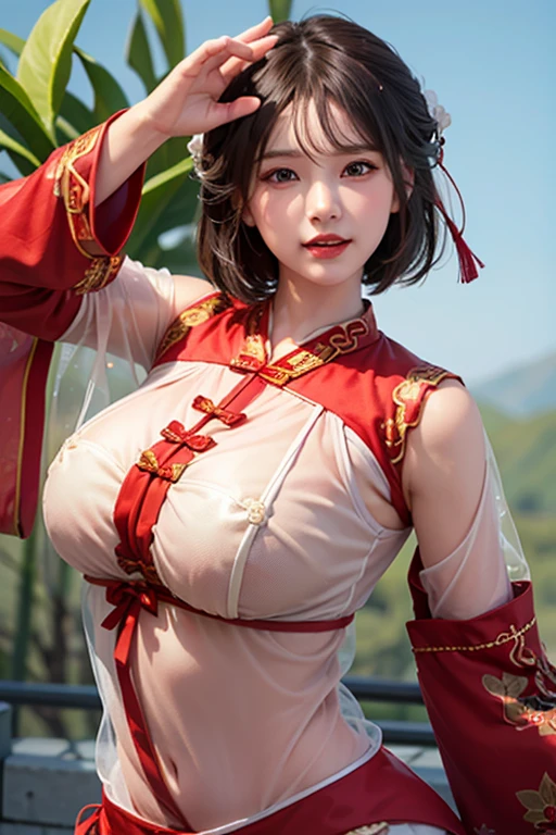 beautiful woman,folk girl,long,ฉันมีเปียlongทางด้านขวา.,She wears a blue Thai dress.,กระโปรงไทยโบราณlong,holding a jasmine garland,countryside,countryside,beautiful scenery,European Middle Ages,smile with teeth,forehead,forehead exposed,big ,rift, ,(((2 young women ,beautiful woman))),หน้าอกbig, (gigantic bust:1.2),Show your breasts,The cracks are clear....,((หัวนมbig)),(pubic bone), rift, visible chest,seductive pose,I see bulging nipples.,(((areolae ขนาดbig:1.4,pink,The nipples are clearly visible.......))),(Separate outfit showing nipples:1.4), (semi-naked:1.8)