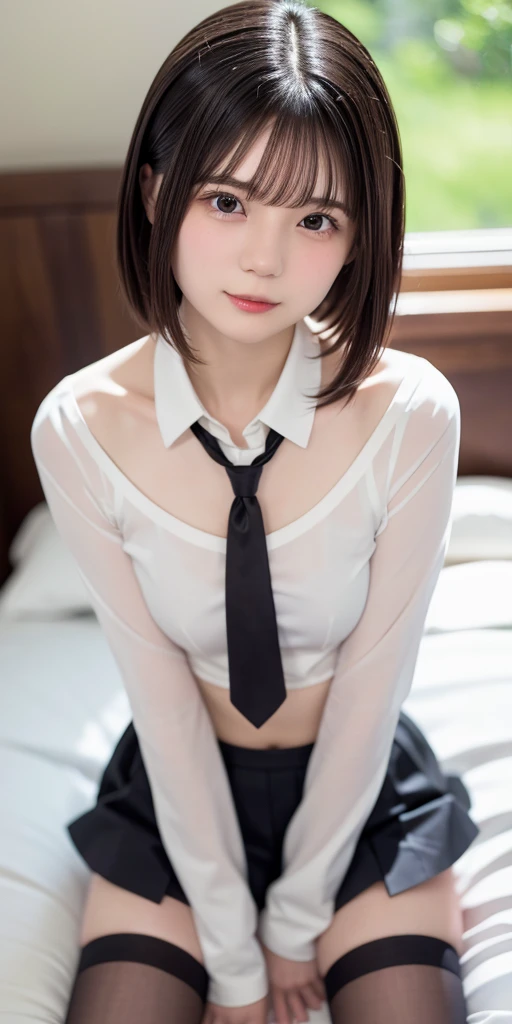 8K, Ultra-high resolution, Highest quality, masterpiece, 三分割法によるphotograph,Surreal, photograph, 1 Girl, (16 years old:1.3), pretty girl, Cute face, Beautiful eyes in every detail, 細かくdetailedに,masterpiece,One Girl:1.2, Japan Female Announcer, whole body,Front view, Are standing, Perfectly drawn body, Embarrassed look, Pale skin, Beautiful Face, Short black hair, 4K eyes, Very fine grain, Pink Cheeks, choker:1.6, (White long sleeve button down shirt with white collar), Black gloves, Gloves to cover your hands, (Black leather corset), (shiny black leggings), Sensual lips , Winter Night, 目のdetailedを見せる, Looking at the audience, Elegant Room,Beautiful leg line beauty,Looking at the audience、beauty,Long neck、(((Ideal body type))),A cup small breasts :2,、Portraiture:2、Perfect Anatomy、鮮明なdetailed、detailed、Surreal、Light and shadow,Strong light
