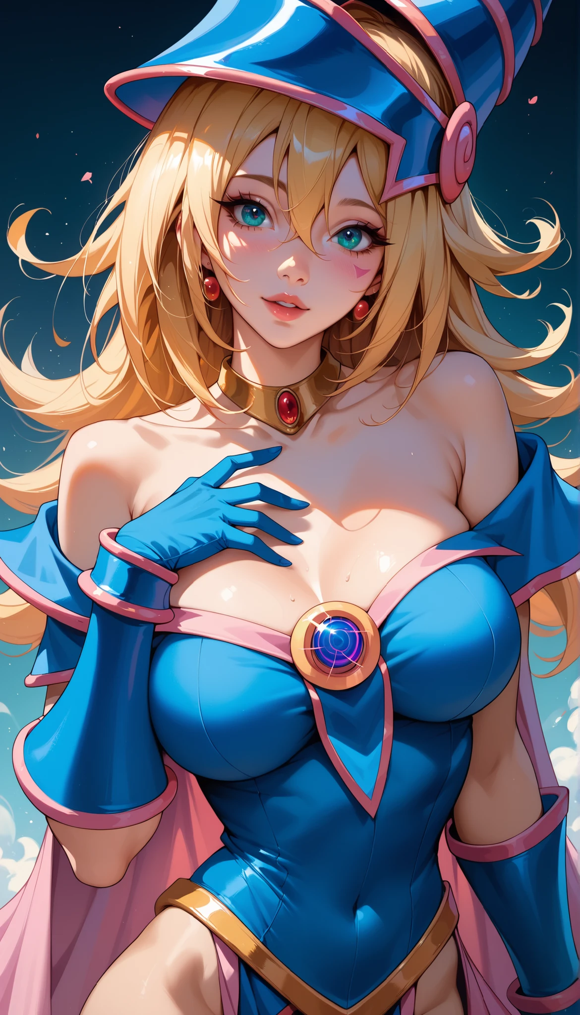 Must Piece, (Solo: 1.1), Perfect Face, (Bright Lighting: 1.2), Beautiful Eyes, Beautifully Detailed Face, Perfect Lighting, Absolutely necessary for the piece, Top Quality, ()MILF, ()Big Tits, 30 year old female, 1 on 1, red lips, provocative, lips, lipstick, red lips, lips bold,8K,high quality,anime,married woman,beautiful,beautiful,bright,eye highlights,purple eyes,sexy,super big tits,oversized boobs,dark blue nipples,erotic,beautiful line drawing. Blue skin, blue and orange gradient fins,
