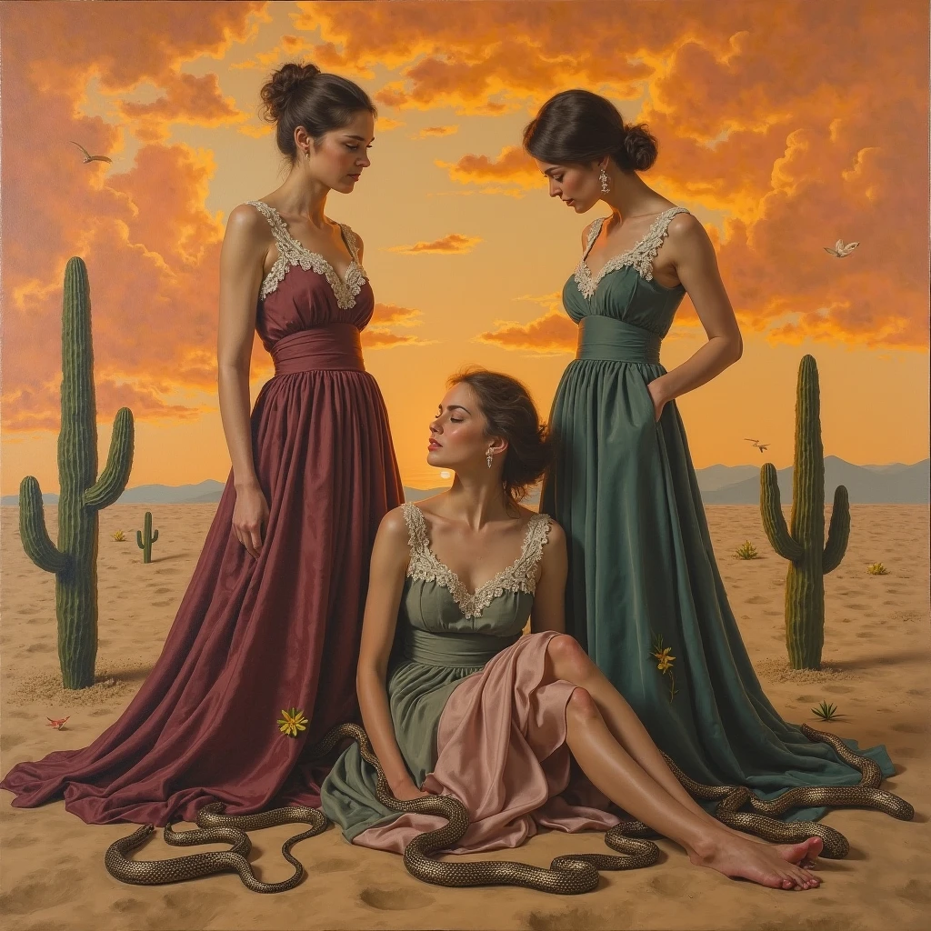 alone in the universe, in watercolor style, Photorealism, discreet golden and ruby and mint shades, (nude) gentle modest thin girl 16 years old (with a very beautiful exquisite face) southern type with short dark hair with beautiful breasts with tender nipples (barefoot) in a long burgundy skirt walking in the distance (Across the desert), stunted little plants, drought, precious jewelry on the neck and chest and on the wrists, precious bracelets, ankle bracelets